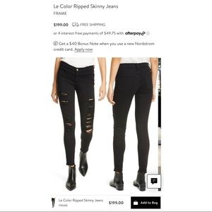 FRAME Le Color Rip Skinny Jeans